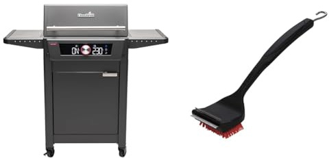 Char-Broil Evolve Electric E-Power Grillen, 90°C-370°C, APP Control, Reinigungsfunktion & 140 533-2-in-1 Cool-Clean Grillbürste, Nylon.