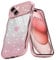 Teageo Cute Heart Pattern Curly Phone Case for iPhone 15, Wave Frame Glitter Case for Girls Women Aesthetic Bling Cover Shockproof Soft TPU Bumper for iPhone 15, Pink