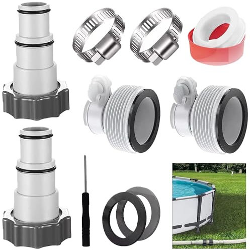SQAQS Raccordo Tubo Piscina 38 mm, Connettore Tubo Piscina 38 mm, Adattatore Piscina, Adattatore Ricambio Pompe, Raccordo Pompa Piscina, Adattatore di per Tubo, Adattatore Tubo Pompa (8 Pezzi)