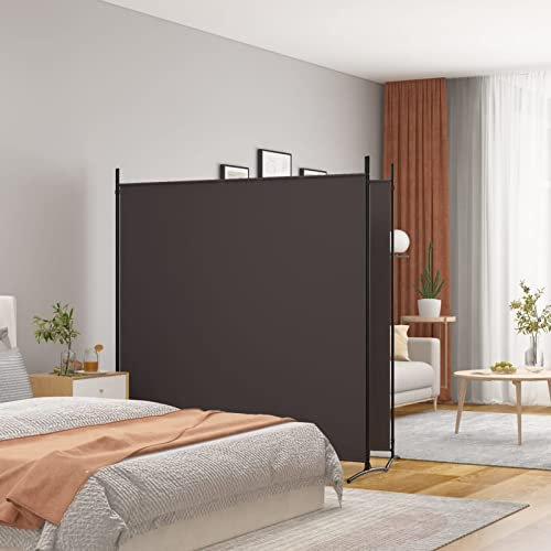 Xichuzi 2-TLG. Paravent, Raumtrenner, Raumteiler, Trennwand, Room Divider, Balkon Sichtschutz, Stellwand Sichtschutz, Umkleidekabine Freistehend, Braun 348x180 cm Stoff