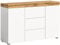 xonox.home Wohnzimmer Sugar Sideboard Kommode Schrank Anrichte Stauraumschrank in weiß melamin Absetzung Wotan Eiche melamin, ca.125x80x37 cm