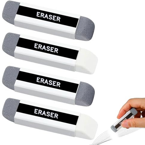4 Pcs Natural Rubber Pen Eraser Ink Erase,Sand Eraser Fountain Pen Rubber for Ink or Pencil,Erasers and School Office Correction Supplies for Fountain Ball-Point Pens Double Head Remover
