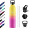 Gourde Isotherme 1L, Bouteille Isotherme en Acier Inoxydable, Anti-Fuite, Bouteille d'eau sans BPA, Gourde Inox avec Paille, Réutilisable, Gourde Sport pour Enfant, Adultes, Cyclisme, Alpinisme