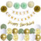 Spanisch Happy Birthday Weiß Gold Geburtstag Party Deko Set Geburtstag Girlande Luftballons Grün Gold Ballons 6 Pompoms Geburtstagsdeko Mädchen
