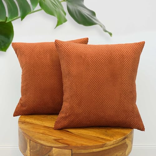 Amilian 2er Set Kissen mit Füllung und Bezug – Dekokissen für Sofa, Bett oder Couch – Zierkissen Set mit weichem Innenkissen – Waschbar & stilvoll - Senfglanz - 40 x 40 cm