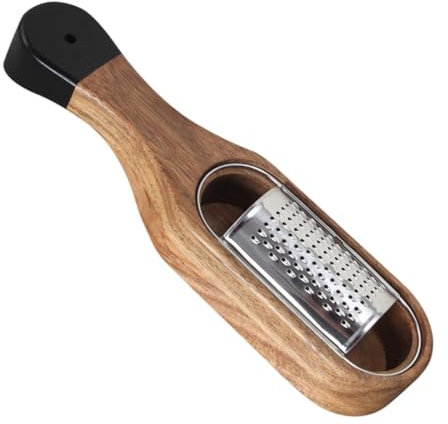 Generic Handheld Cheese Grater with Storage Box and Wooden Handle for Lemon
