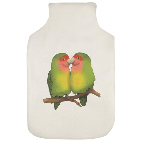 Azeeda 'Lovebirds Cuddling' Hot Water Bottle Cover (HW00041225) | Soft Fabric Case for Bedtime, Winter Warmth, Home and Gifts