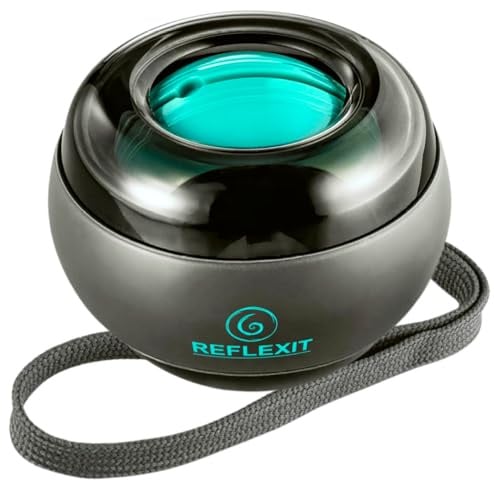 Reflexit Spinball Unterarm- und Handtrainer mit optimierter Größe für perfekten Halt, ideal für Handgelenktraining, Griffkraft, Wendigkeit und als Antistressball, bis 16 kg Widerstand