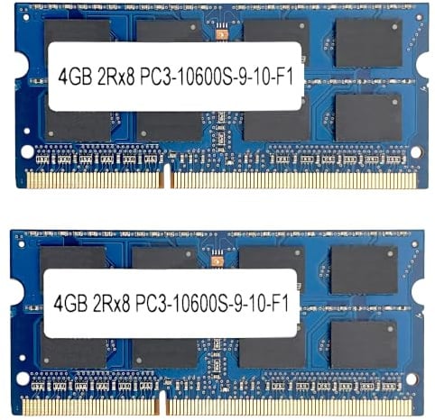 8GB [2X 4GB] Memoria RAM 2 módulos de 4GB Cada uno DDR3 SODIMM 2Rx8, 8 GB, 1333 MHz, PC3-10600S, 204 Pines 1.5V para Ordenador computadora Portátil Notebook Laptop 51CH040_2x4GB_8GB