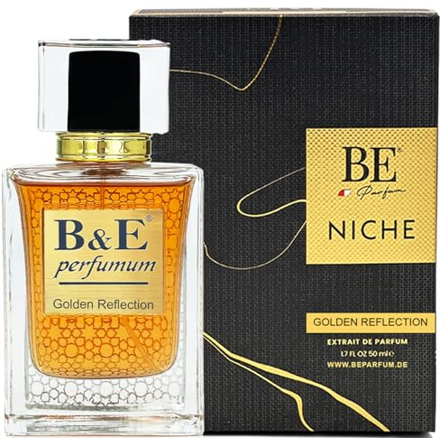 Golden Reflection - 50ml - Extrait de Parfum Unisex - Süß-holzig - Mysteriös und luxuriös - mit 30% Parfümöl – bis zu 16 Stunden extrem langanhaltender Duft