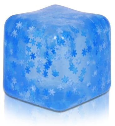 Copfeqyr Großer Anti Stress Ball 7 cm Schneeflocke – Squishy Cube Knautschball, Sensorisches Fidget Spielzeug für Erwachsene Kinder, Fokus Entspannung, Geschenkbox (Blue)