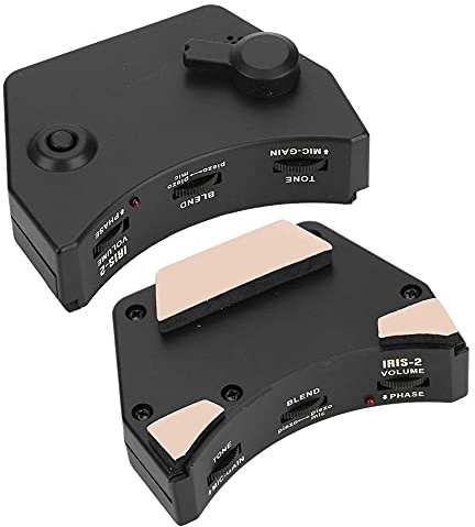 BONKZEBU Folk Guitar Soundhole Preamp with Bridge Transducer Pickup Resonance Box Mic, Acoustic Guitar Pickup, 9V Battery Powered Preamp, PHASE Button