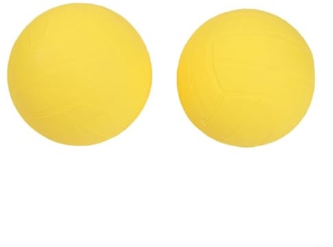Mixabloem Lot de 2 balles rondes de rechange pour jeu de spikeball, en PVC souple, jaune, 9 cm et 12,5 cm, pour entraînement de sports de plein air