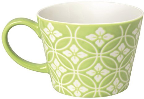 Excelsa Etnika Tazza Jumbo 415 ml, Porcellana, Verde, 8 Centimeters cm