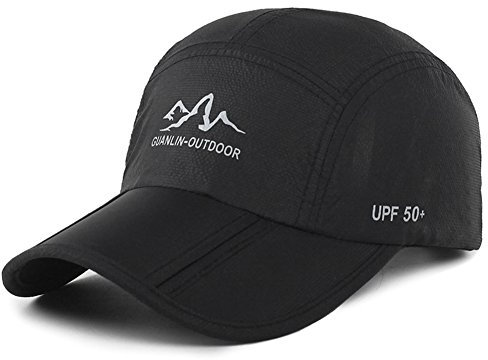Estwell Baseball Cap, Basecap Herren Damen Baseball Kappen Baseballmütze Faltbarer Verstellbar Baseballkappe für Draussen, Sport und Reisen(B-schwarz)
