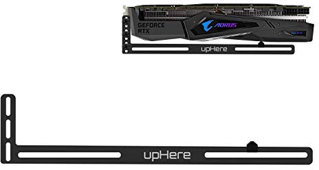 upHere GL05 Grafikkarten-Halterung für Grafikkarten, GPU, Holderhalterung, eloxiertes Luft- und Raumfahrt-Aluminium, Einzel- oder Doppelschlitz-Karten (schwarz), Schwarz