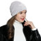 DonDon Mütze Damen Wintermütze Slouch Beanie gefüttert mit silbernen Stern Pailletten hellgrau