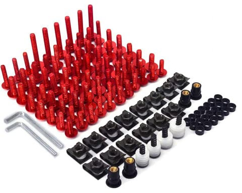Kit completo di bulloni, viti, dadi e clip di fissaggio universali per carrozzeria per il parabrezza delle moto in alluminio billet lavorato a macchina a controllo numerico