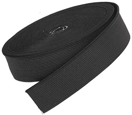 Flat Elastic Wide Bands | Stretch Band Sewing Elastic | Waistbands, Sewing Crafts, Wig Making | 6 metres (Black, 25mm)