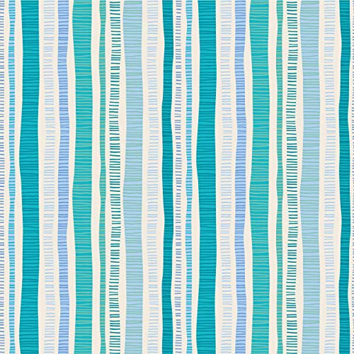 Bunte grafische Streifen Tapete Dotted Lines in türkis passt zu Farrow and Ball Farben- Vlies Tapete Grafisch - Trend GMM Design Dekor für schöne Räume (H: 3m B: 46,5cm)