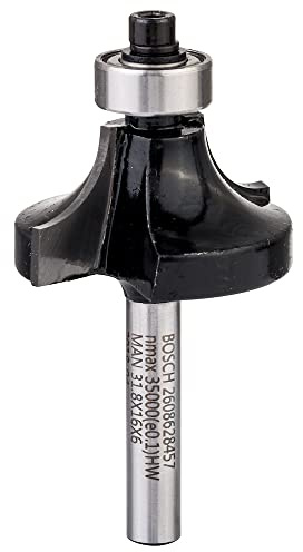 Bosch 1x PRO Abrundfräser, R 9,5, S 6 | für Weichholz, Hartholz, Ø 31,8 mm, Professional Zubehör Oberfräsen, Kantenfräse