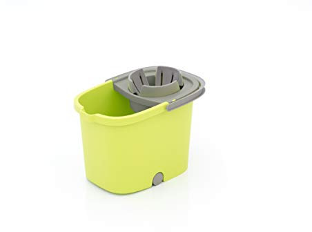 Smart-T-Haus Cubo Rectangular con Escurridor Smart y Mini Ruedas, Verde, 38,5 X 28 X 31 Cms