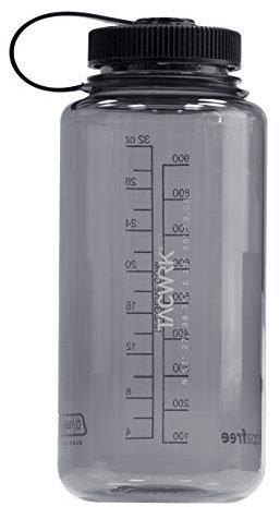 TACWRK Nalgene Trinkflasche 1 L Everyday Weithals WH TW Koordinaten Edition Sport-Flasche BPA-frei, auslaufsicher, geschmacksneutral, leicht zu reinigen (Grau)