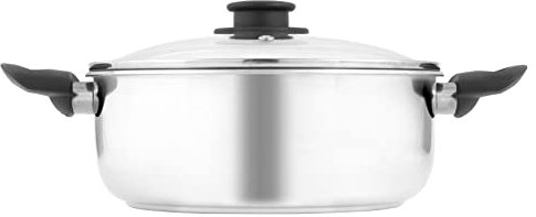 Royal Norfolk Topf 2 Edelstahlgriffe, Glasdeckel