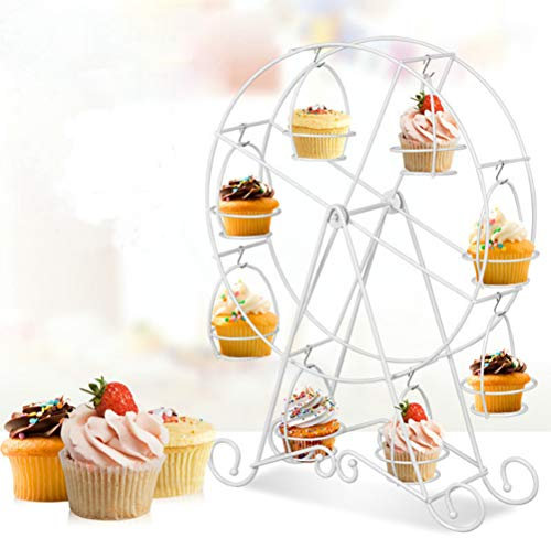 BUNRUN Kuchenständer Creative Edelstahl Riesenrad Cupcake Display Ständer Halter 8-Cup für Partys , Hochzeit, Konditorei