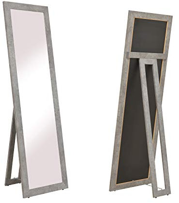 Stallmann Design Stand-Ankleidespiegel Weiß 159cm x49cm Garderobe MDF Rahmen (Beton)
