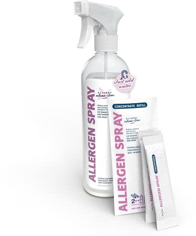 Allergy Asthma Clean Allergen Spray, Pets, Dust Allergies & More, Air & Surface Control, Just Add Water, Bottle Plus Two Refills, Over 100oz Total