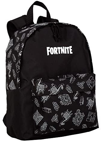Fortnite Rucksack American Dark Black - Schulranzen mit Hauptfach und Vordertasche - Mit Laptopfach und Gefüttertem Innenraum - Ergonomische, Gepolsterte Riemen - 41 x 31 x 13,5 cm - Toybags