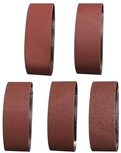 Sruhrak Schleifband 100X560mm- 10 Stück Bandschleifer Schleifbänder, je 2 X Korn 60/80/120/240/400 Schleifband-Set, zum Schleifen, Feilen, Schärfen und Entrosten, Am besten für Holz