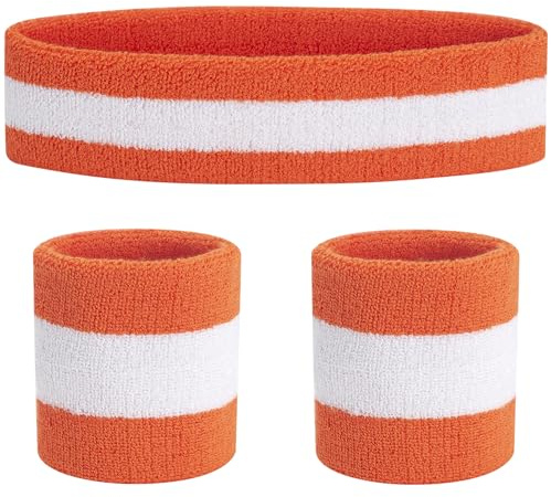 Gestreiftes Schweißband-Set Sport-Stirnband-Armband-Set