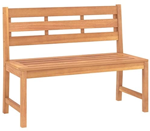 vidaXL Teak Massiv Gartenbank Sitzbank Parkbank Holzbank Massivholzbank Bank Gartenmöbel Terrassenbank Balkonbank Terrasse Outdoor 114cm