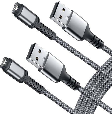 Itramax Cavo Ricarica Garmin Watch 1.8M 2PCS,Cable Caricatore Alimentazione Nylon per Garmin Fenix 5 5S 5X Plus - Forerunner 935,Approach S60 X10 S10,Quatix 5 Sapphire,Vivoactive 3 Music,Vivosport