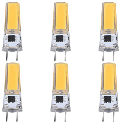 Haofy 6Pcs G8 LED Bulb 5W Dimmable 2508 COB Energy Saving Easy Installation 360 Degrees 50000 Hours Stable Bulbs 100-120V Suitable for Chandelier Ceiling Fan Lamp Cabinet Light
