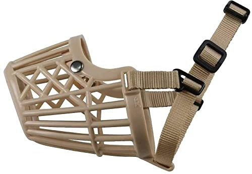CABLEPELADO Maulkorb für Hunde, Maulkorb für Hunde, verhindert Beißen, Maulkorb, verstellbar, Schnauzenumfang: 4,5 cm, Beige, Größe S