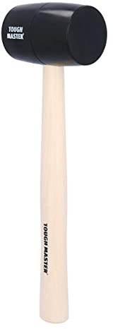 TOUGH MASTER Rubber Mallet 16oz High Quality Beech Wooden Handle Durable Black Rubber Mallet Hardwood Shaft Light Strong Hand Tool Ideal for DIY Tilers Builders Brick Layers and Camping Travelling