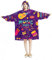 Tragbare Decke Hoodie, übergroße Kapuzendecke, Sweatshirt, Musik, Festival, Instrument, Gitarre, Violine, Trommel, Jazz, Mehrfarbig, Einheitsgröße