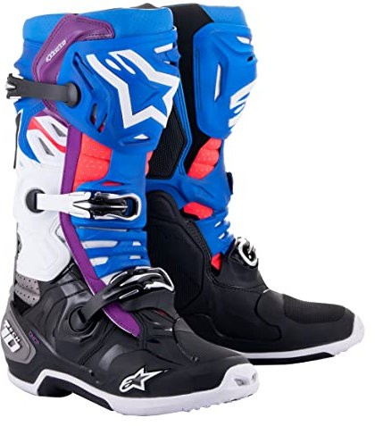 Alpinestars Tech 10 Supervented Stivali Motocross (Black/Blue/White,12 (47))