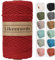 Likeecords Makramee Garn 4mm x 100m,Natürliches Baumwollschnur, Makramee-Seil,Bunte Bastelkordel aus Baumwolle für Taschen, Wandbehänge, Pflanzenaufhänger (Helles Rot)
