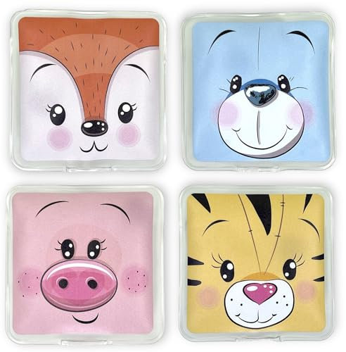 Handwärmer Taschenwärmer Sets Fingerwärmer, gegen kalte Hände im Winter (4er Set Tiergesichter)