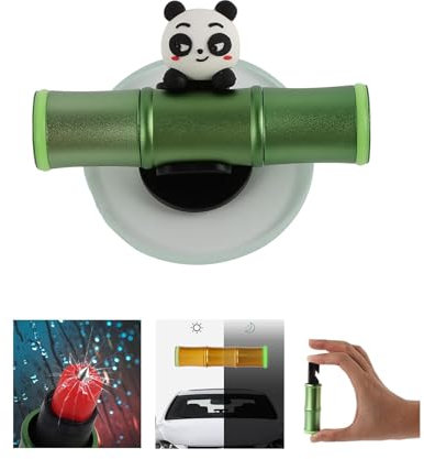 PSLER Auto-Sicherheitshammer, Fensterbrecher, Notfall-Fluchtwerkzeug, ein zweiter Fensterheber, Sicherheitsgurtschneider, Auto, multifunktionales Fahrzeug-Fluchtartefakt, Panda-Bambusform