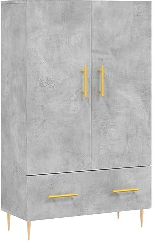 vidaXL Vitrine en bois composite Gris béton 69,5 x 31 x 115 cm