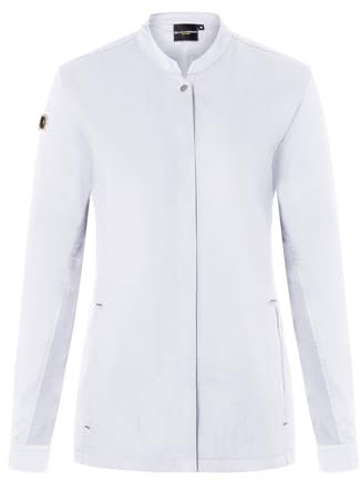 Karlowsky Damen Kochjacke Green-Generation Druckknöpfe Modern Fit Polyester/Baumwollmix Oeko-TEX® nachhaltig Weiß - Größe 48