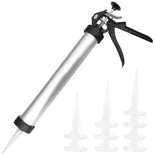 caulking Tool Gun, Aluminium 20 oz Sausage caulking Guns Soft and Hard Glue Gun with 10 nozzles Adhesive sealant caulking Tool kit Guns Household caulking Tools
