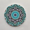 Colourful Elegant Ceramic Moroccan Design Coasters Geometric Mosaic Tiles With Cork Base and Intricate Details (Style 55)