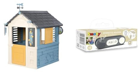 Smoby - 4 Jahreszeiten Spielhaus (103x122x143 cm) & elektronische Türklingel – Klingel für Gartenhaus
