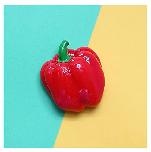 fridge magnets for adults, 3D Simulation Vegetable Fruit Fridge Magnets Message Post Pepper Mushroom Magnet Decoration Tomato Onion Refrigerator Stickers(Red Bell Pepper)